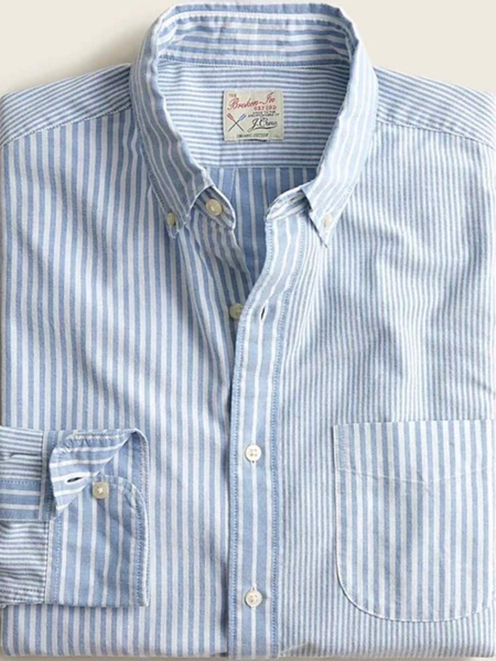 💜J.Crew Slim Broken-In Oxford Shirt – Blue & White | Size M